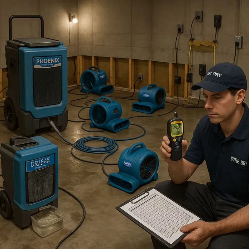Structural Drying and Dehumidification process in Richmond Heights, FL